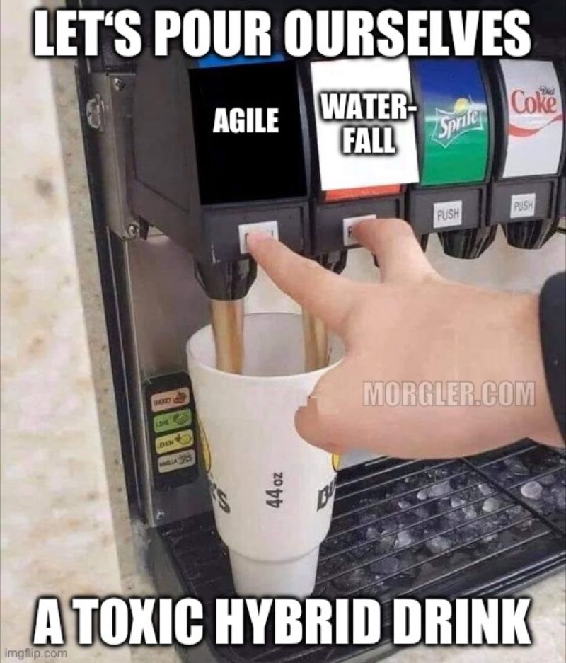 Warning: A hybrid agile/waterfall organization should NOT be your goal.